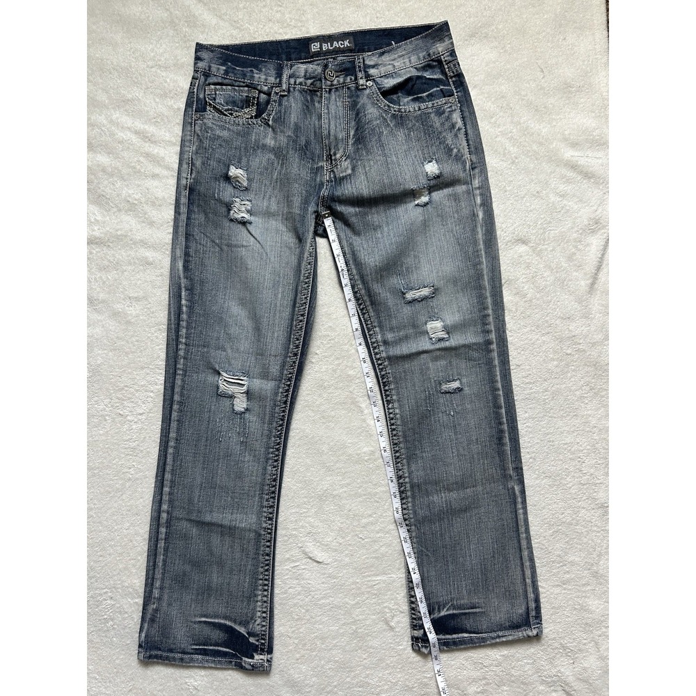 BKE Black Premium Relaxed Straight Size 32x30 Men's Jean's Denim Embroidered